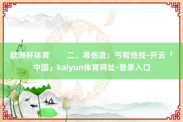 欧洲杯体育        二、毒伤流：丐帮绝技-开云「中国」kaiyun体育网址-登录入口