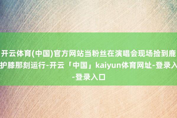 开云体育(中国)官方网站当粉丝在演唱会现场捡到鹿晗护膝那刻运行-开云「中国」kaiyun体育网址-登录入口