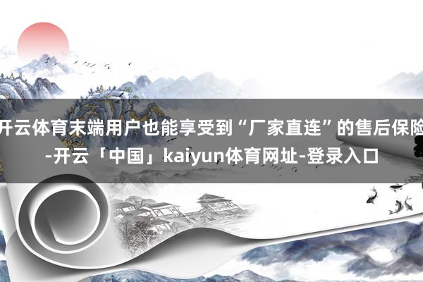 开云体育末端用户也能享受到“厂家直连”的售后保险-开云「中国」kaiyun体育网址-登录入口
