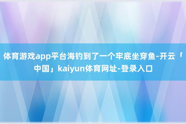 体育游戏app平台海钓到了一个牢底坐穿鱼-开云「中国」kaiyun体育网址-登录入口