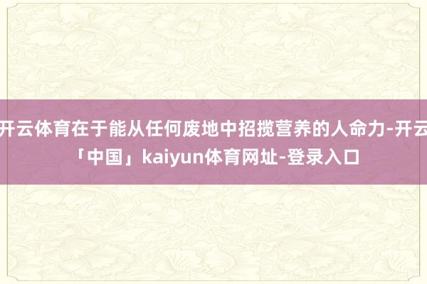 开云体育在于能从任何废地中招揽营养的人命力-开云「中国」kaiyun体育网址-登录入口