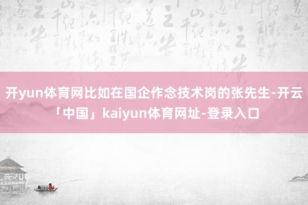 开yun体育网比如在国企作念技术岗的张先生-开云「中国」kaiyun体育网址-登录入口