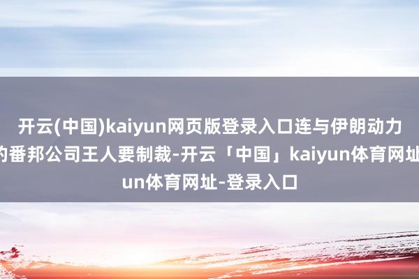 开云(中国)kaiyun网页版登录入口连与伊朗动力限制合作的番邦公司王人要制裁-开云「中国」kaiyun体育网址-登录入口