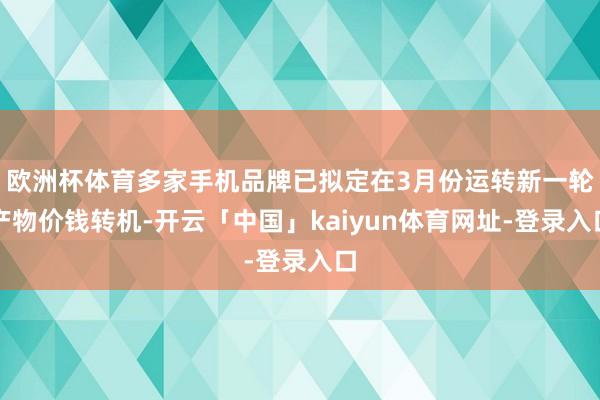 欧洲杯体育多家手机品牌已拟定在3月份运转新一轮产物价钱转机-开云「中国」kaiyun体育网址-登录入口