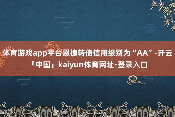 体育游戏app平台恩捷转债信用级别为“AA”-开云「中国」kaiyun体育网址-登录入口