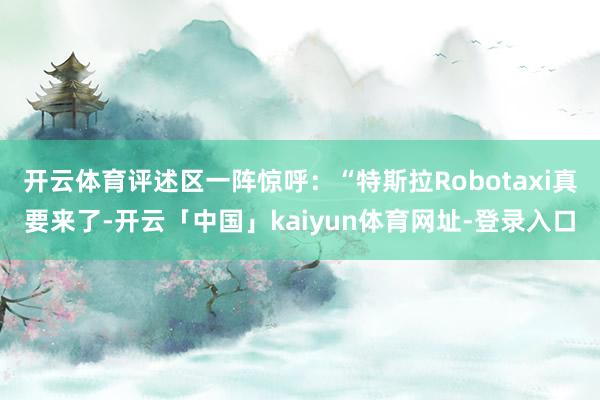 开云体育评述区一阵惊呼：“特斯拉Robotaxi真要来了-开云「中国」kaiyun体育网址-登录入口